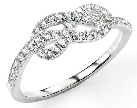 Mon-bijou - D3306 - Bague tendance infini zirconium en argent 925/1000