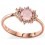 Mon-bijou - D33011p - Bague tendance plaqué Or rose et quartz rose en argent 925/1000