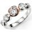 Bague tendance plaqué Or rose et zirconium en argent 925