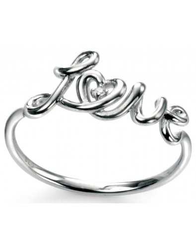 Bague tendance love en argent 925