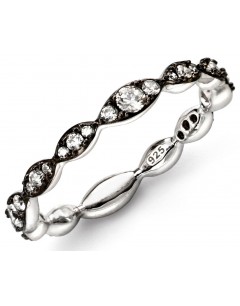 Mon-bijou - D3433e - Bagues tendance rhodium et zirconium en argent 925/1000