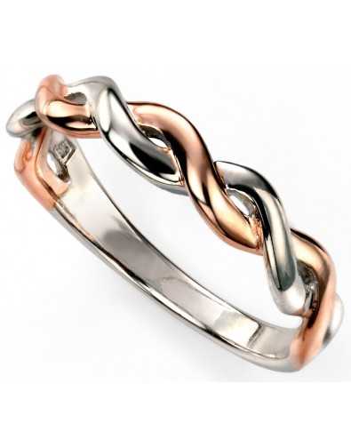 Bague tendance plaqué Or rose et rhodium en argent 925