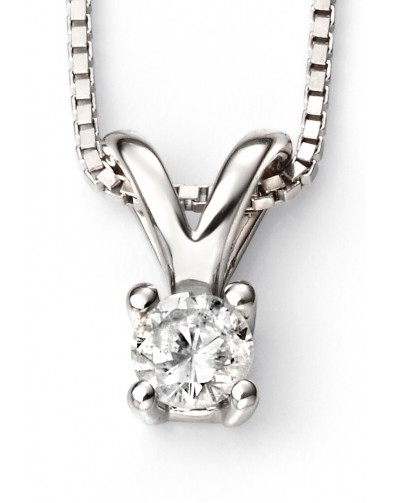 Mon-bijou - D266a - Superbe collier diamant solitaire en Or blanc 375/1000
