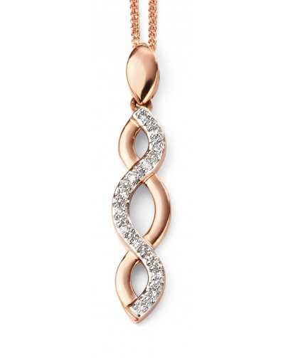 Collier diamant en or rose 375