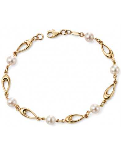 Bracelet tendance perle en or 375