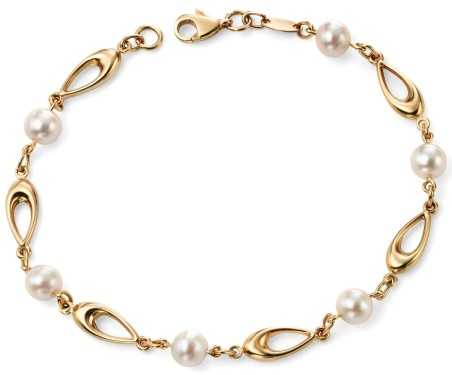 Bracelet tendance perle en or 375