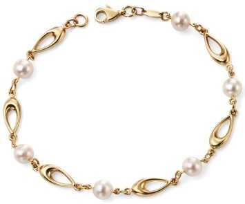 Bracelet tendance perle en or 375