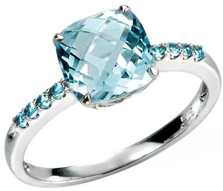 Bague Topaze bleu en or 375/1000 carat