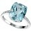 Bague topaze bleue et diamant en or 375