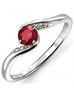 Mon-bijou - D469 - Bague Rubis et Diamant 0,02 carat en or 375/1000