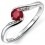 Bague rubis et diamant en or blanc 375