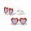 Mon-bijou - H2199 - Boucle d'oreille lunette de soleil cœur en argent 925/1000