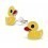 Boucle d'oreille petit canard jaune en argent 925