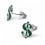 Boucle d'oreille dollar en argent 925