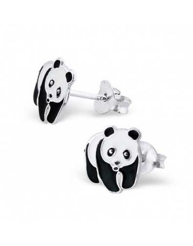 Boucle d'oreille Panda en argent 925