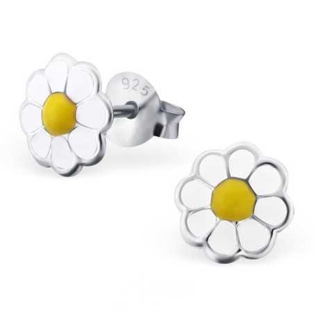 Mon-bijou - H17356 - Boucle d'oreille fleur en argent 925/1000