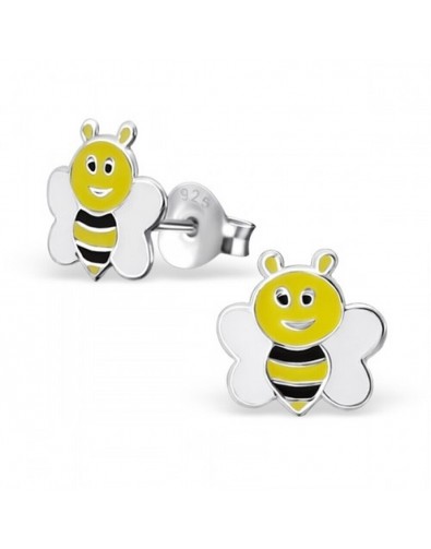 Mon-bijou - H17792 - Boucle d'oreille Maya l'abeille en argent 925/1000