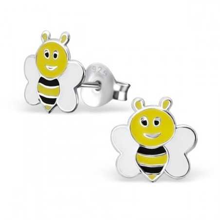 Boucle d'oreille Maya l'abeille en argent 925