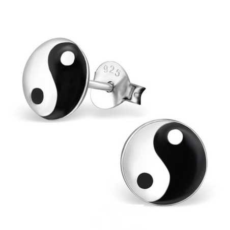 Boucle d'oreille yin et yang en argent 925