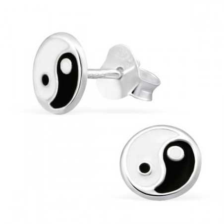 Boucle d'oreille yin et yang en argent 925