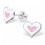 Boucle d'oreille cœur rose en argent 925