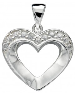 Jolie collier coeur en argent 925/1000