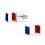 Mon-bijou - H21906 - Boucle d'oreille drapeau France en argent 925/1000