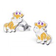 Boucle d'oreille jolie chat en argent 925