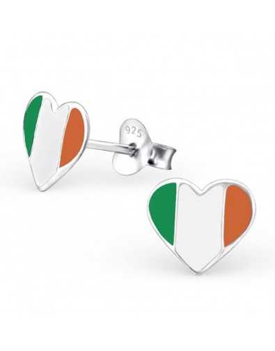 Boucle d'oreille cœur d’Irlande en argent 925