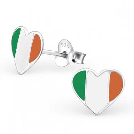 Boucle d'oreille cœur d’Irlande en argent 925