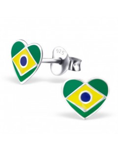 Mon-bijou - H23427 - Boucle d'oreille cœur du Brésil en argent 925/1000