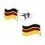 Mon-bijou - H23809 - Boucle d'oreille drapeau d’Allemagne en argent 925/1000