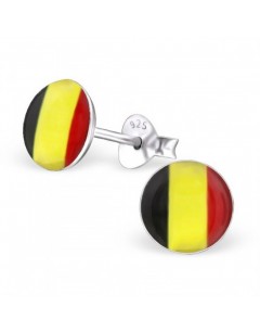 Mon-bijou - H24434 - Boucle d'oreille couleur de la Belgique en argent 925/1000