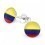 Mon-bijou - H24437 - Boucle d'oreille aux couleurs de la Colombie en argent 925/1000
