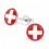 Mon-bijou - H24463 - Boucle d'oreille aux couleurs de la Suisse en argent 925/1000