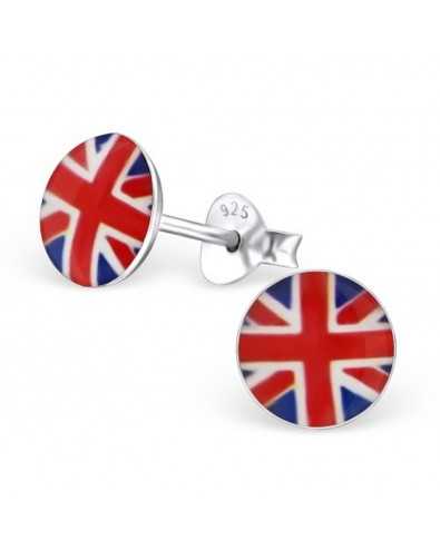 Boucle d'oreille aux couleurs de l'Angleterre en argent 925