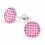 Boucle d'oreille carreau rose en argent 925