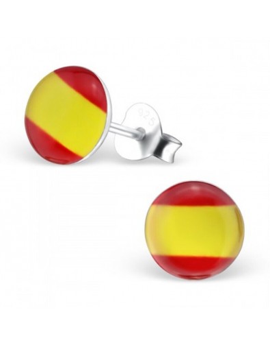 Mon-bijou - H26131 - Boucle d'oreille aux couleurs de l'Espagne en argent 925/1000