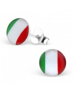 Mon-bijou - H26132 - Boucle d'oreille aux couleurs de l'Italie en argent 925/1000