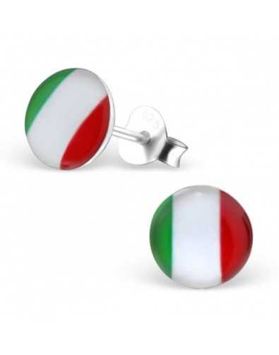 Boucle d'oreille aux couleurs de l'Italie en argent 925