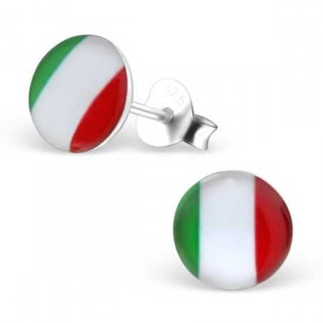 Mon-bijou - H26132 - Boucle d'oreille aux couleurs de l'Italie en argent 925/1000