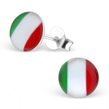 Mon-bijou - H26132 - Boucle d'oreille aux couleurs de l'Italie en argent 925/1000