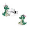 Boucle d'oreille jolie dragon en argent 925