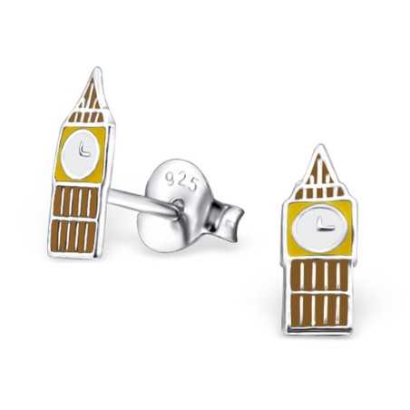 Mon-bijou - H22220 - Boucle d'oreille Big Ben en argent 925/1000