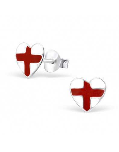 Boucle d'oreille drapeau d’Angleterre en argent 925