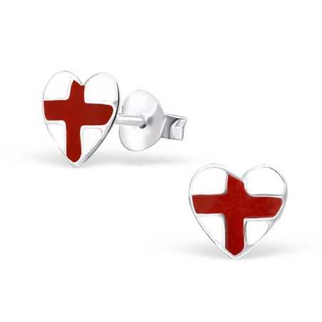 Boucle d'oreille drapeau d’Angleterre en argent 925