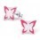 Boucle d'oreille papillon rose en argent 925