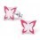 Mon-bijou - H10391- Boucle d'oreille papillon rose en argent 925/1000