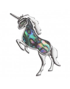 Mon-bijou - H386 - Jolie broche Licorne émaille en acier inoxydable