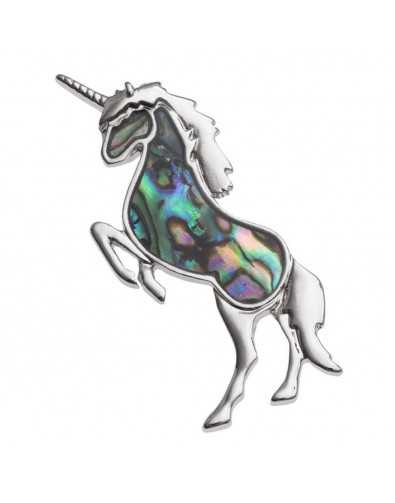 Broche Licorne émaille en acier inoxydable